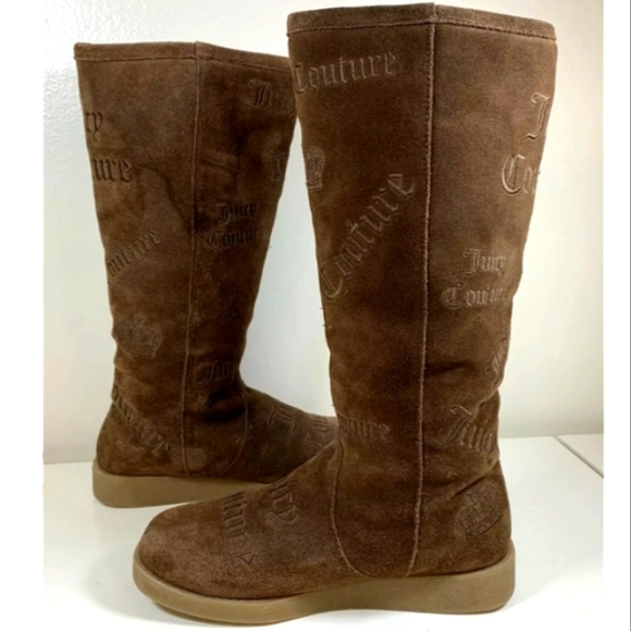 Juicy Couture Shoes - NWOB - Juicy Couture - Signature Chocolate Brown Suede Knee-high Boots. Size 8.5